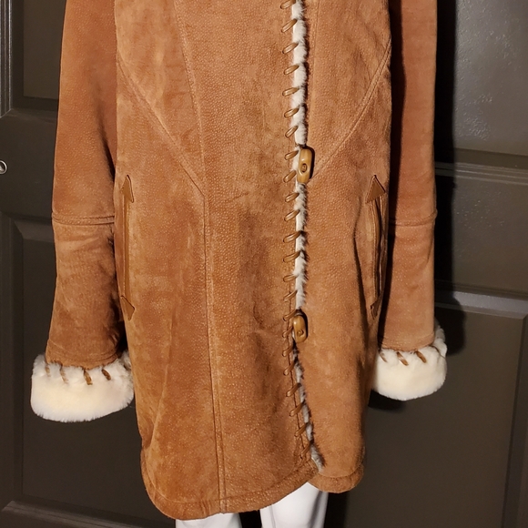 Vintage Marvin Richards Hooded Leather Shearling Coat - Picture 6 of 12